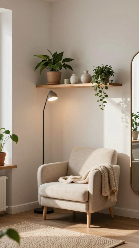 19 Small Living Room Decor Ideas That Make Any Space Feel Bigger 14 maximize corner space functionality