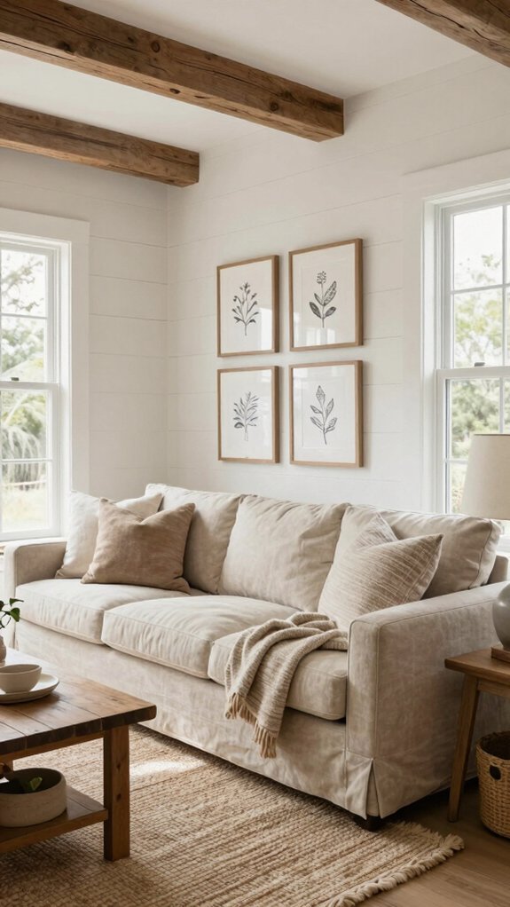 17 Modern Farmhouse Living Room Ideas for a Warm and Timeless Style 15 minimalist farmhouse wall decor