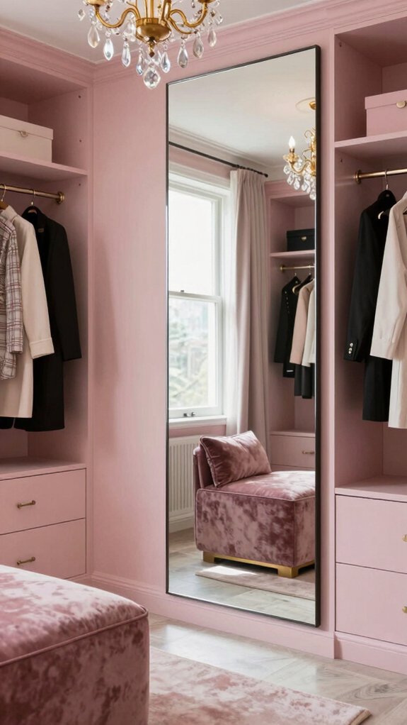 mirrors enhance pink closets