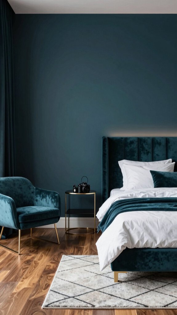 modern cozy dark teal