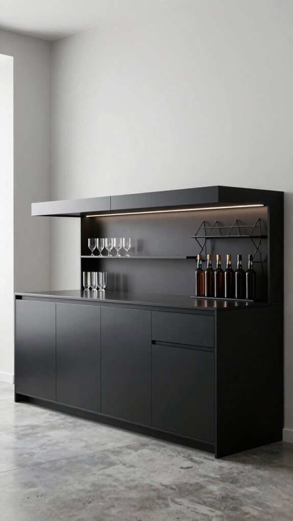 14 Under Bar Counter Ideas for Storage and Style 11 modern minimalist bar storage