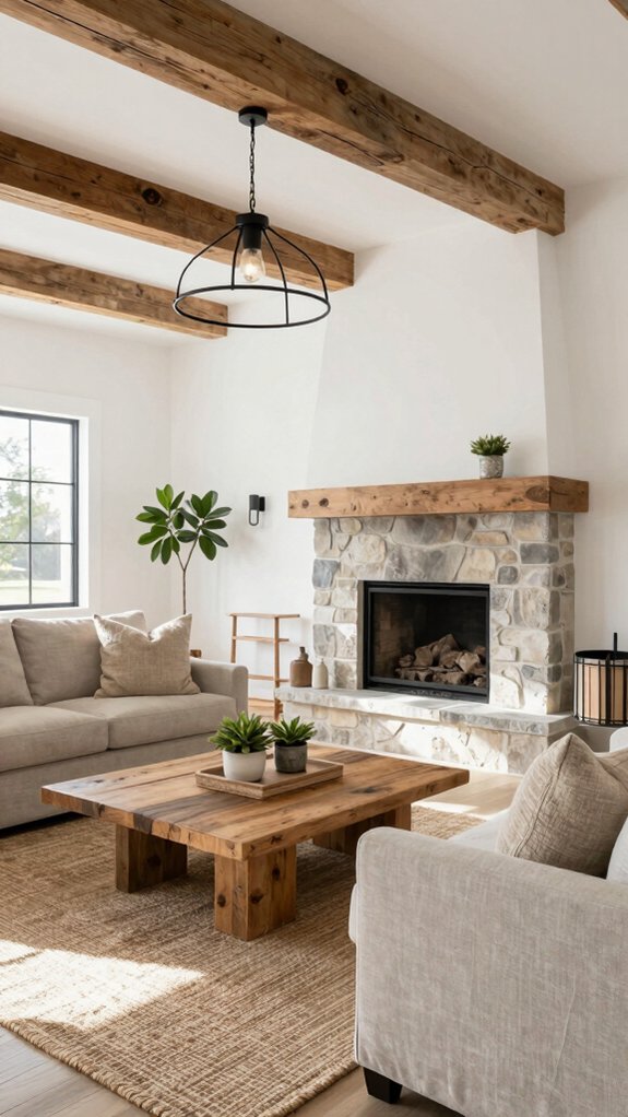 17 Modern Farmhouse Living Room Ideas for a Warm and Timeless Style 12 modern rustic decor balance