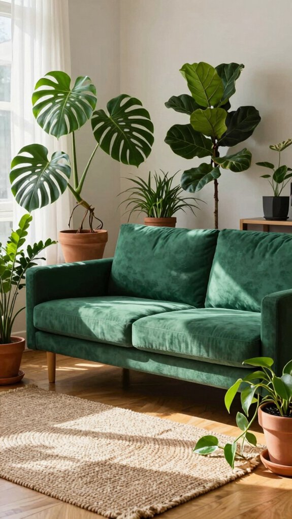 15 Green Couch Living Room Ideas That Feel Fresh and Balanced 10 natural plant arrangements indoors