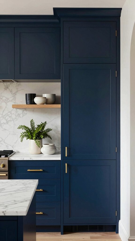 navy blue kitchen elegance