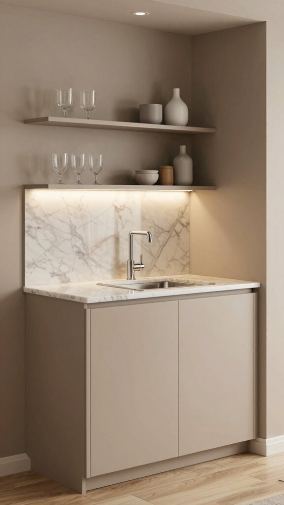 17 Wet Bar Ideas With Sink for Stylish and Functional Homes 15 neutral elegant wet bar