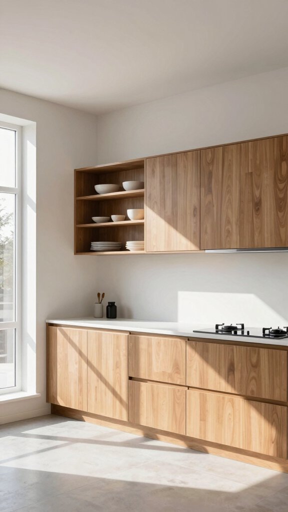16 Kitchens Without Upper Cabinets for an Open and Airy Feel 2 open airy minimalist kitchen
