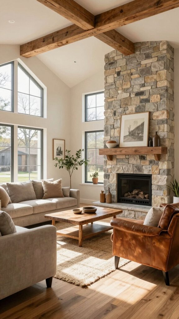 17 Modern Farmhouse Living Room Ideas for a Warm and Timeless Style 7 open airy modern farmhouse