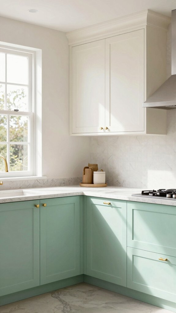 pastel accents enhance kitchen charm