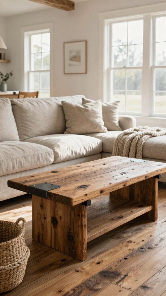 17 Modern Farmhouse Living Room Ideas for a Warm and Timeless Style 10 rustic meets modern functionality