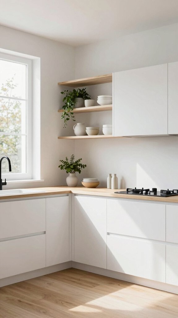 16 Kitchens Without Upper Cabinets for an Open and Airy Feel 14 scandinavian minimalist kitchen design