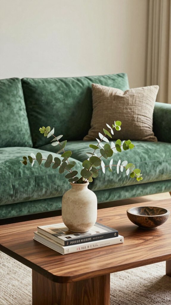 15 Green Couch Living Room Ideas That Feel Fresh and Balanced 6 stylish coffee table decor