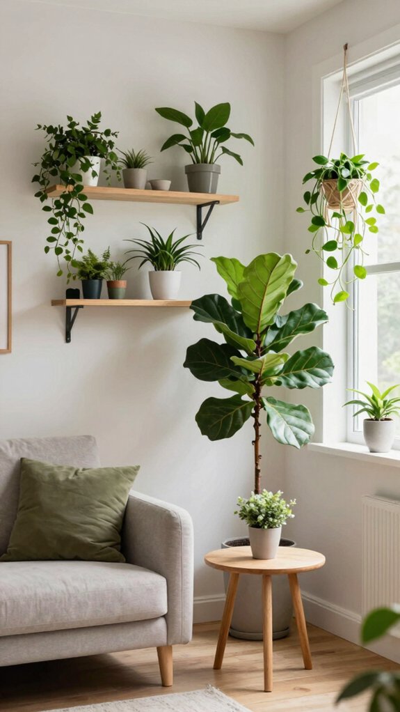 19 Small Living Room Decor Ideas That Make Any Space Feel Bigger 17 tall plants for small spaces
