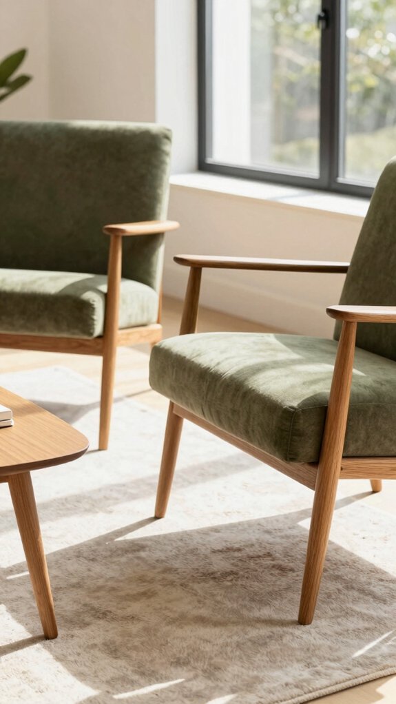 19 Mid Century Modern Furniture Ideas for Timeless and Functional Style 3 tapered leg lounge chairs