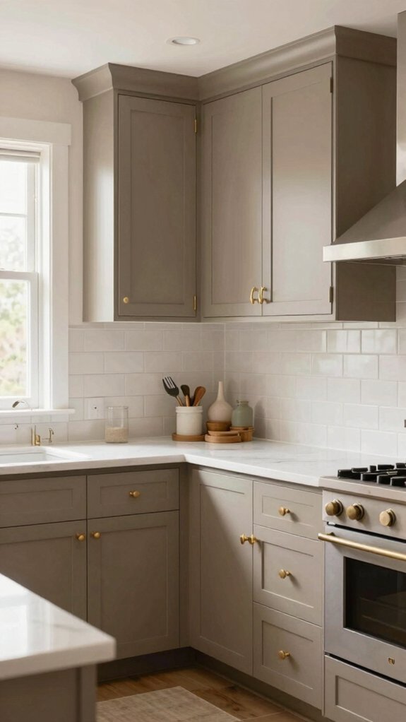 taupe enhances kitchen warmth