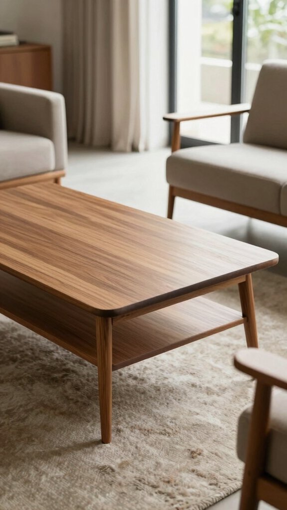 19 Mid Century Modern Furniture Ideas for Timeless and Functional Style 4 teak wood coffee table elegance