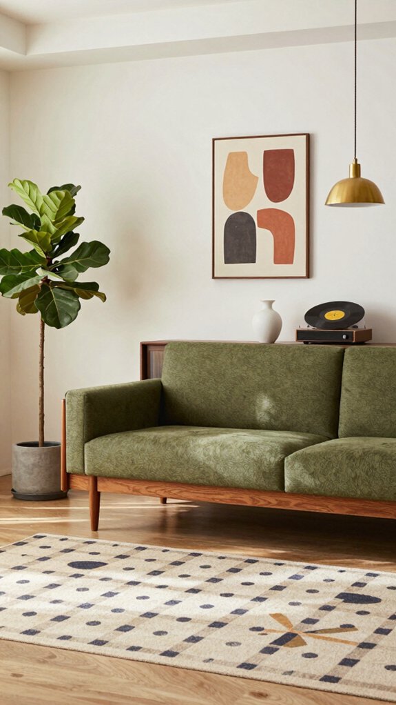 17 Mid Century Modern Living Room Ideas That Never Go Out of Style 12 vintage art gallery wall