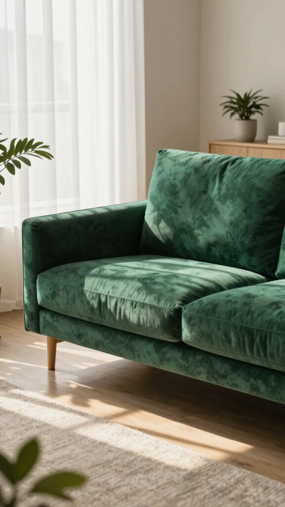 15 Green Couch Living Room Ideas That Feel Fresh and Balanced 8 warm lighting enhances green
