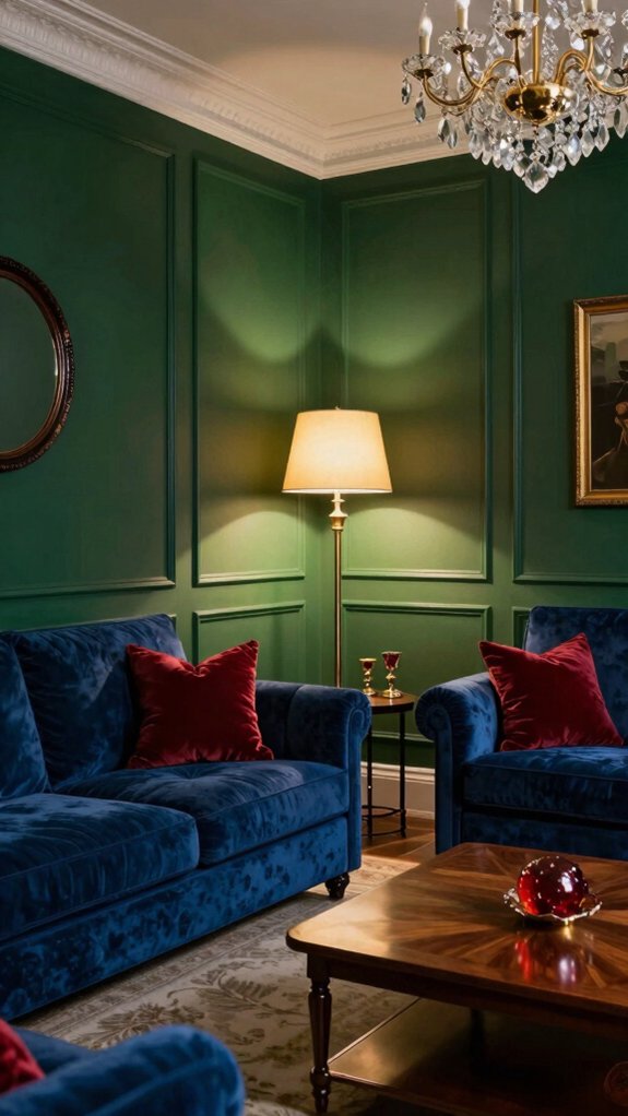warm lighting for jewel tones