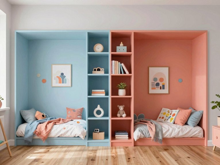 color coded sibling room zones