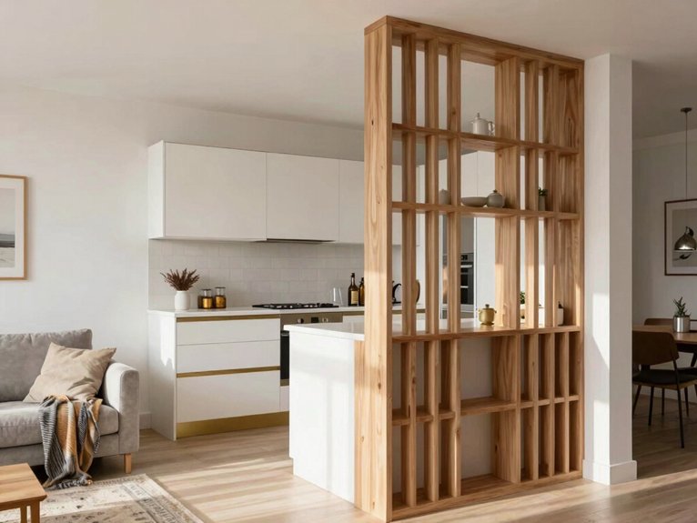 Kitchen and Living Room Divider Ideas for Small Spaces 22 compact diy peninsula with storage