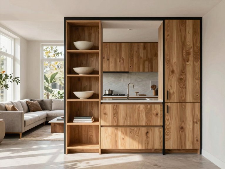 Kitchen and Living Room Divider Ideas for Small Spaces 19 divider with built in storage