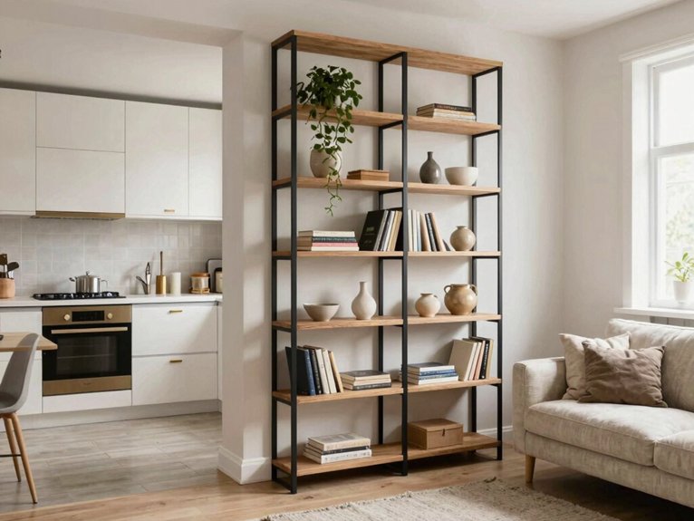 Kitchen and Living Room Divider Ideas for Small Spaces 5 ikea open bookcase divider