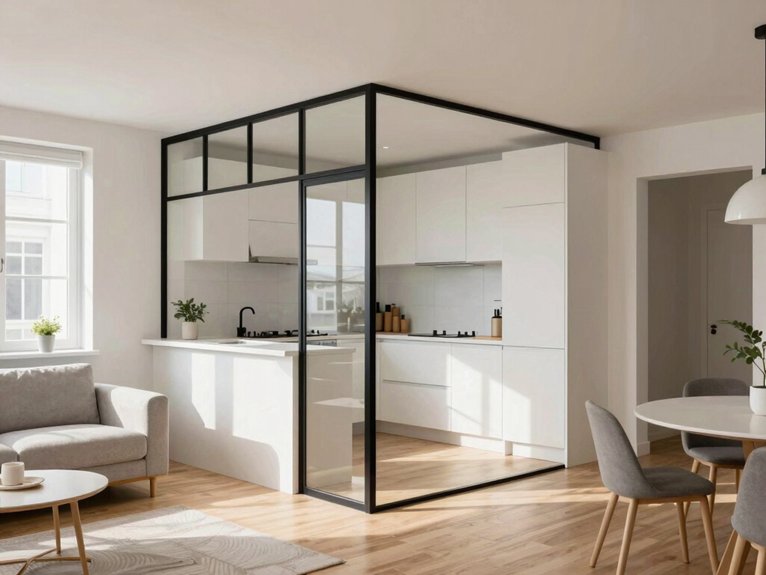 Kitchen and Living Room Divider Ideas for Small Spaces 20 keep kitchen light after dividing