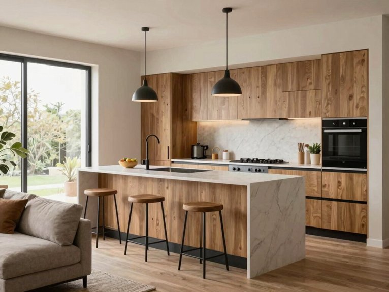 Kitchen and Living Room Divider Ideas for Small Spaces 4 peninsula anchors cozy organized kitchen