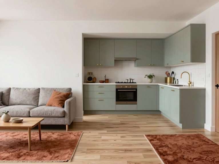 Kitchen and Living Room Divider Ideas for Small Spaces 13 rug placement defines zones