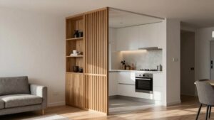 space saving kitchen living divider