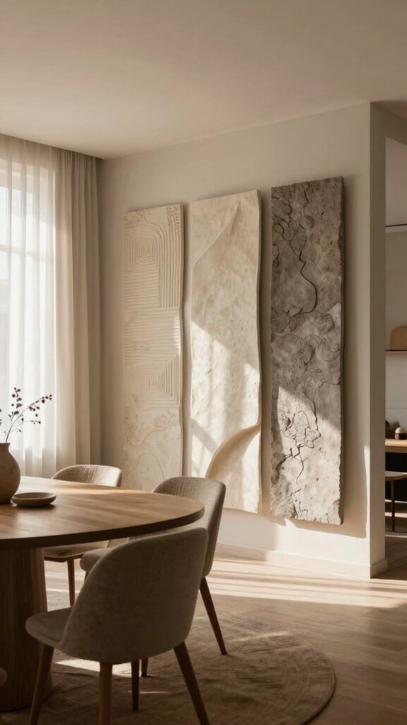 Living Dining Layouts That Reduce Visual Noise Instantly 5 acoustic art panel focal points