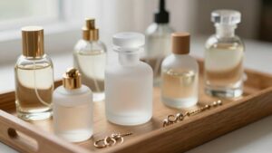 aesthetic perfume tray styling