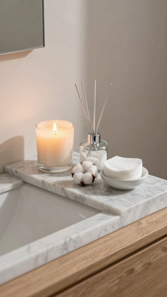 bathroom tray keeps essentials organized