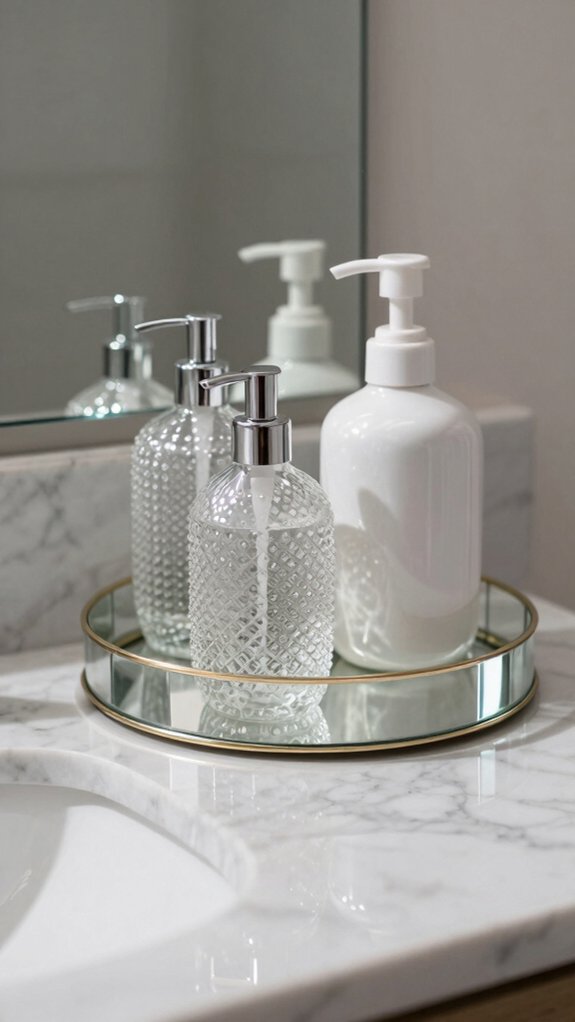 beveled mirror vanity tray