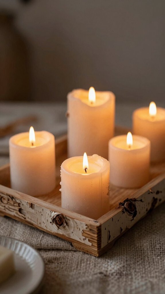 birchwood candle holder tray styling