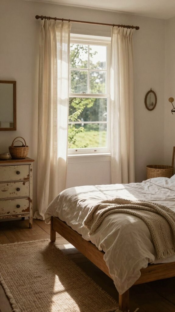 Farmhouse Bedroom Decor Ideas That Work Even Without a Closet 13 bright farmhouse window curtains