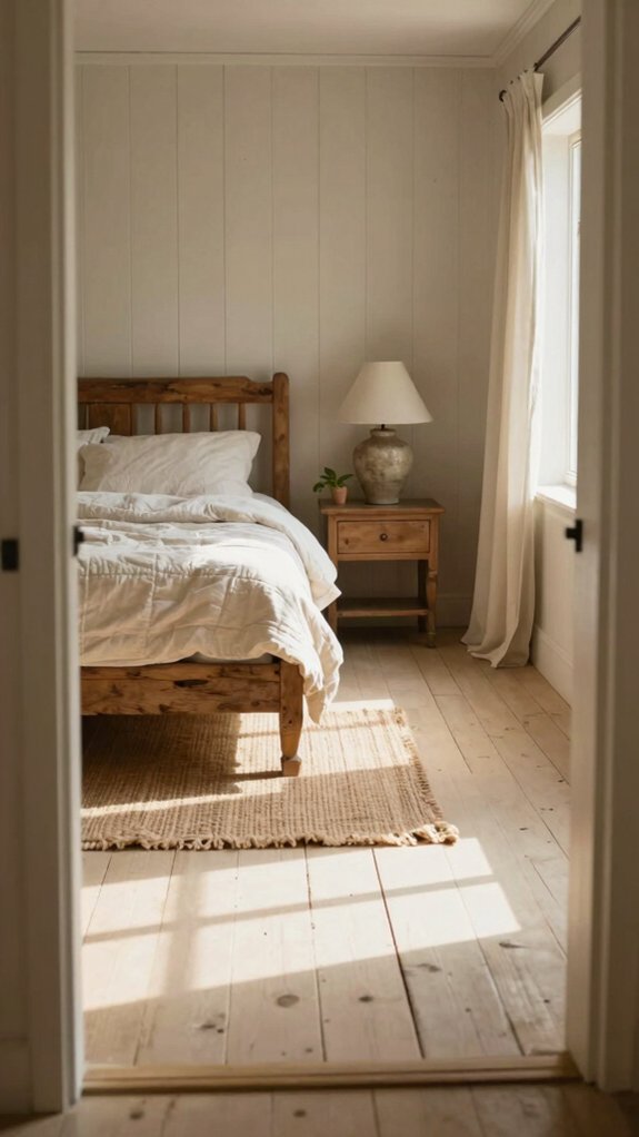 Farmhouse Bedroom Decor Ideas That Work Even Without a Closet 19 brightens small farmhouse bedroom
