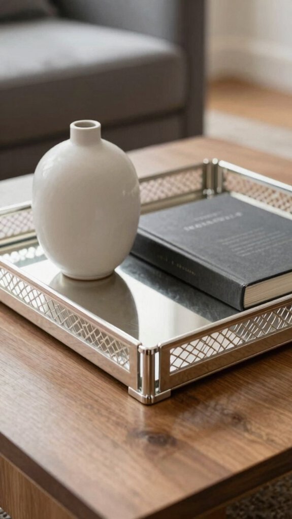 brushed silver candle accents