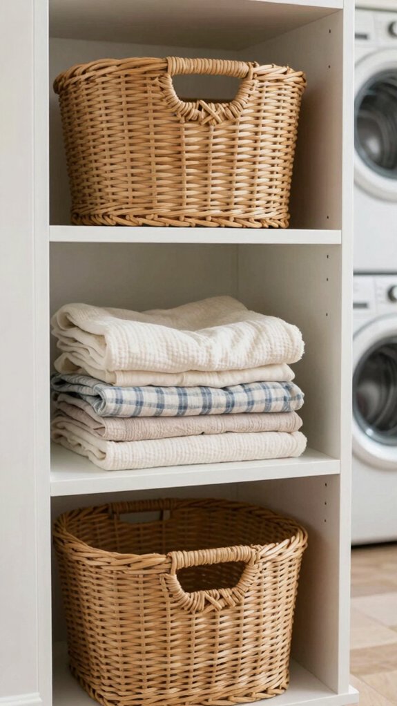Built-In Shelves That Solve Storage Without Adding Furniture 17 built in laundry hideaway storage