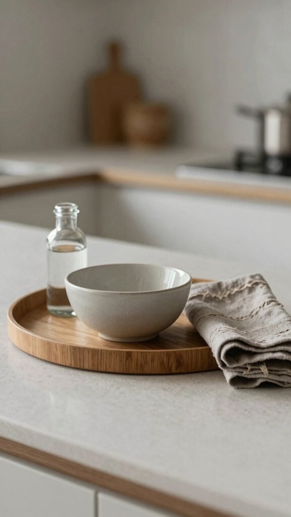 Minimal Tray Styling Ideas That Bring Balance to Your Home Decor 9 calm counter sink tray