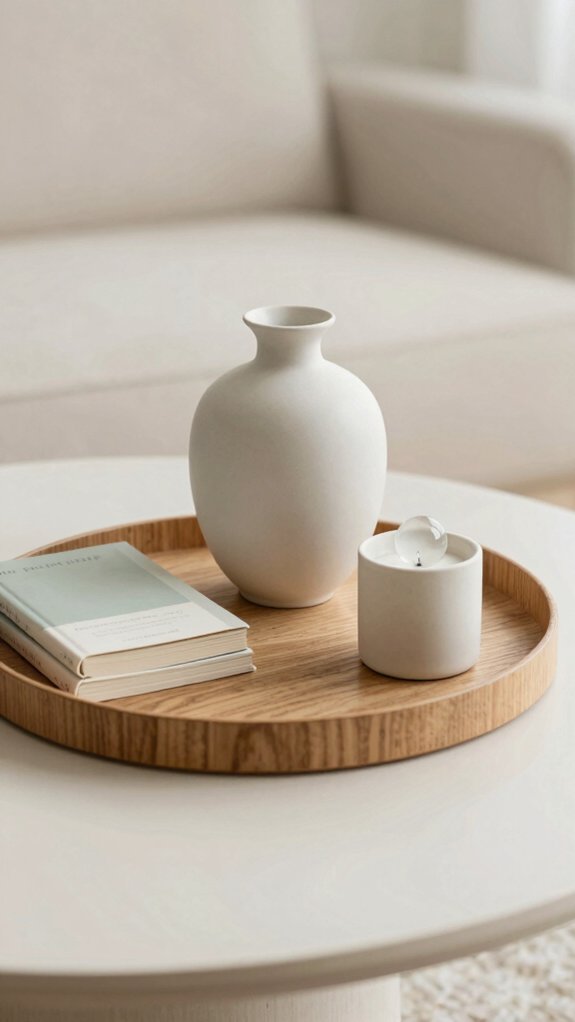 Minimal Tray Styling Ideas That Bring Balance to Your Home Decor 8 calm curated tray centerpiece