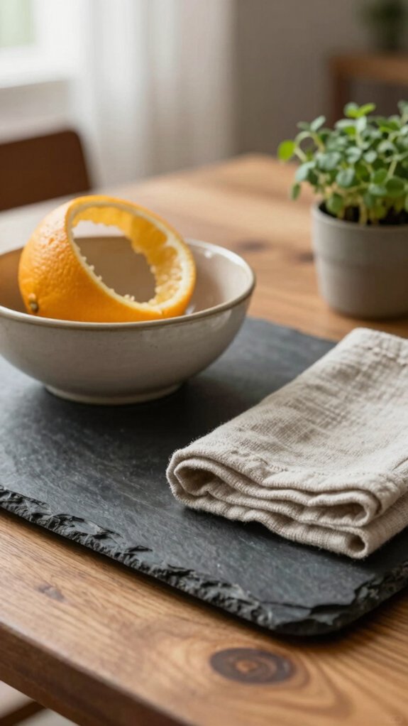calm fresh dining table vignette