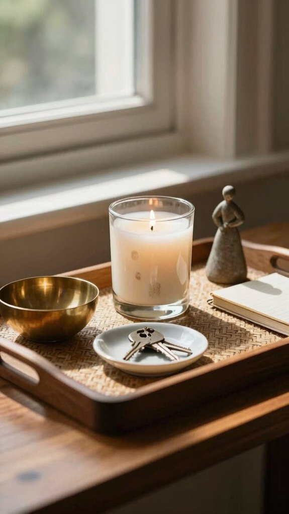 candle on key tray