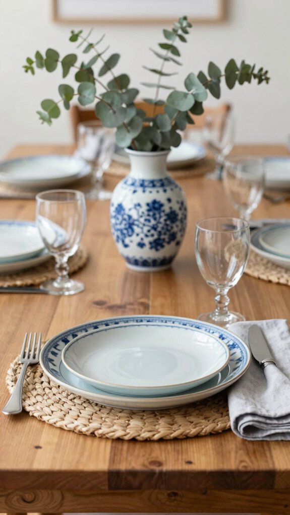center blue and white china