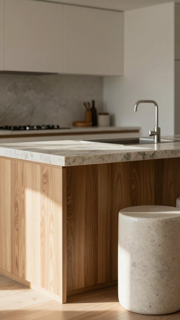 comfortable island stool spacing