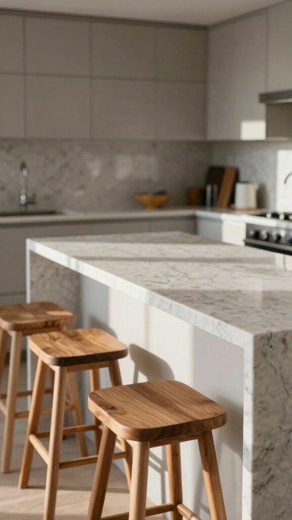 comfortable island stool spacing