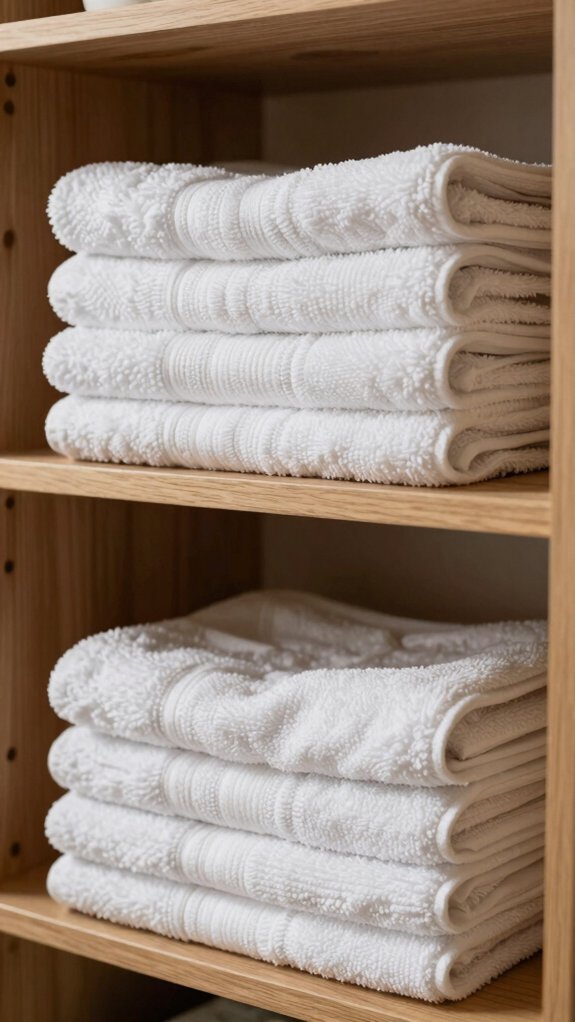 Towel Folding Methods That Actually Save Shelf Space 2 compact stackable towel folds