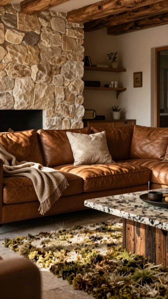 cozy cabin stone accent
