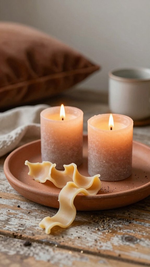 cozy layered candle centerpiece