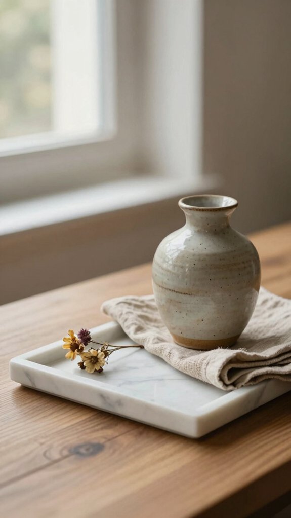Minimal Tray Styling Ideas That Bring Balance to Your Home Decor 7 cozy textured tray styling
